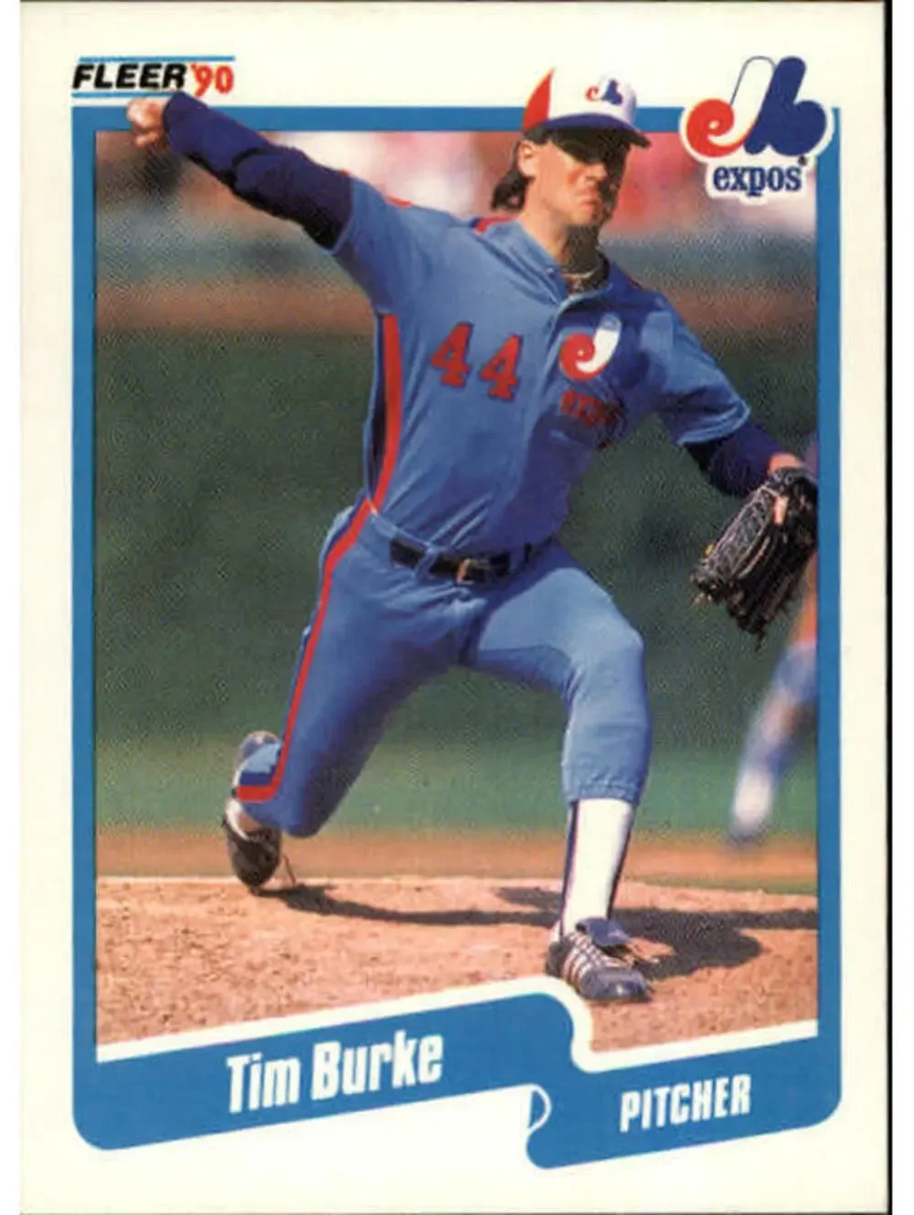1990 Tim Burke Fleer Baseball Card #342